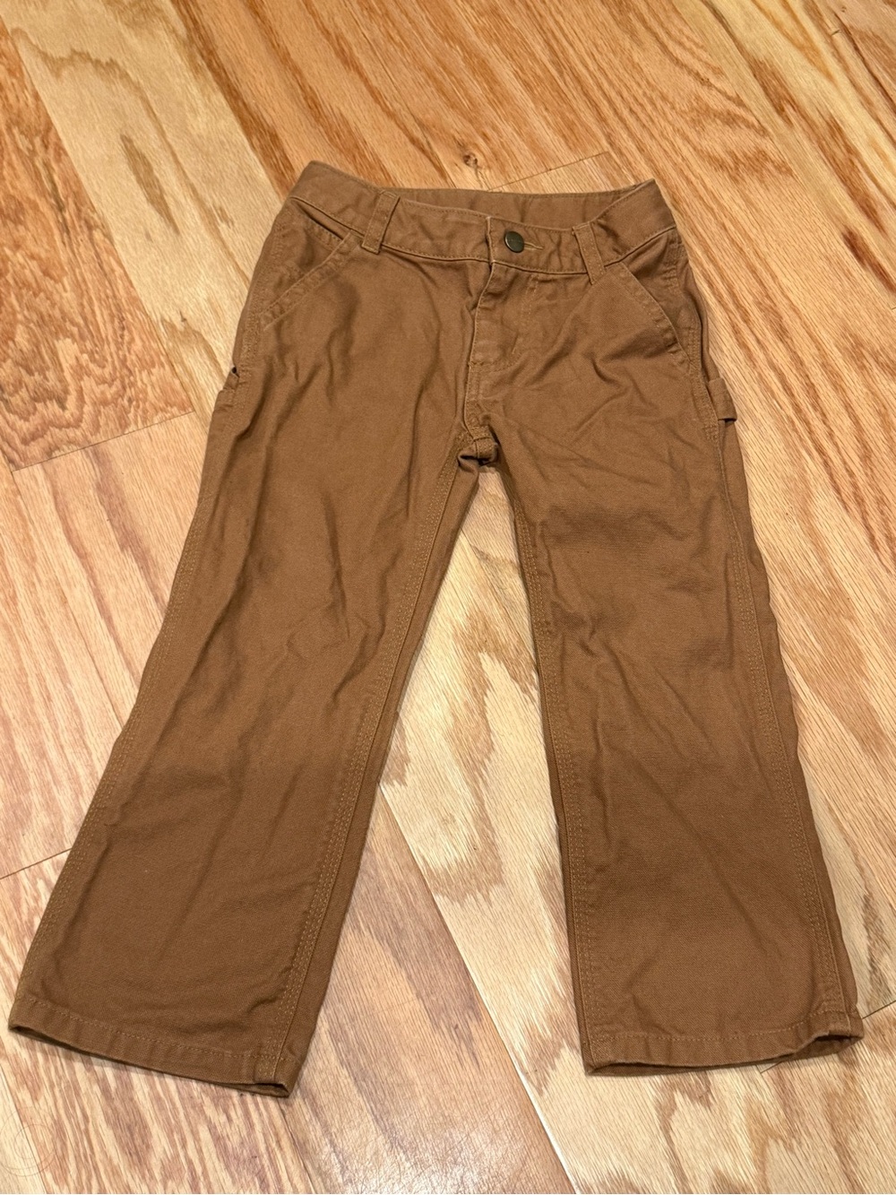 Kids Carhartt Brown Straight-Leg Button Waist- Size 4